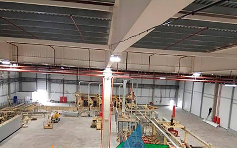 Искусственый туман на деревообрабатывающем производстве