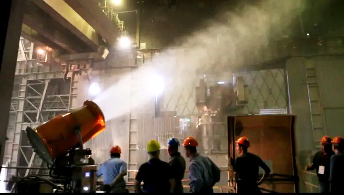 Туманная пушка на производственном предприятии