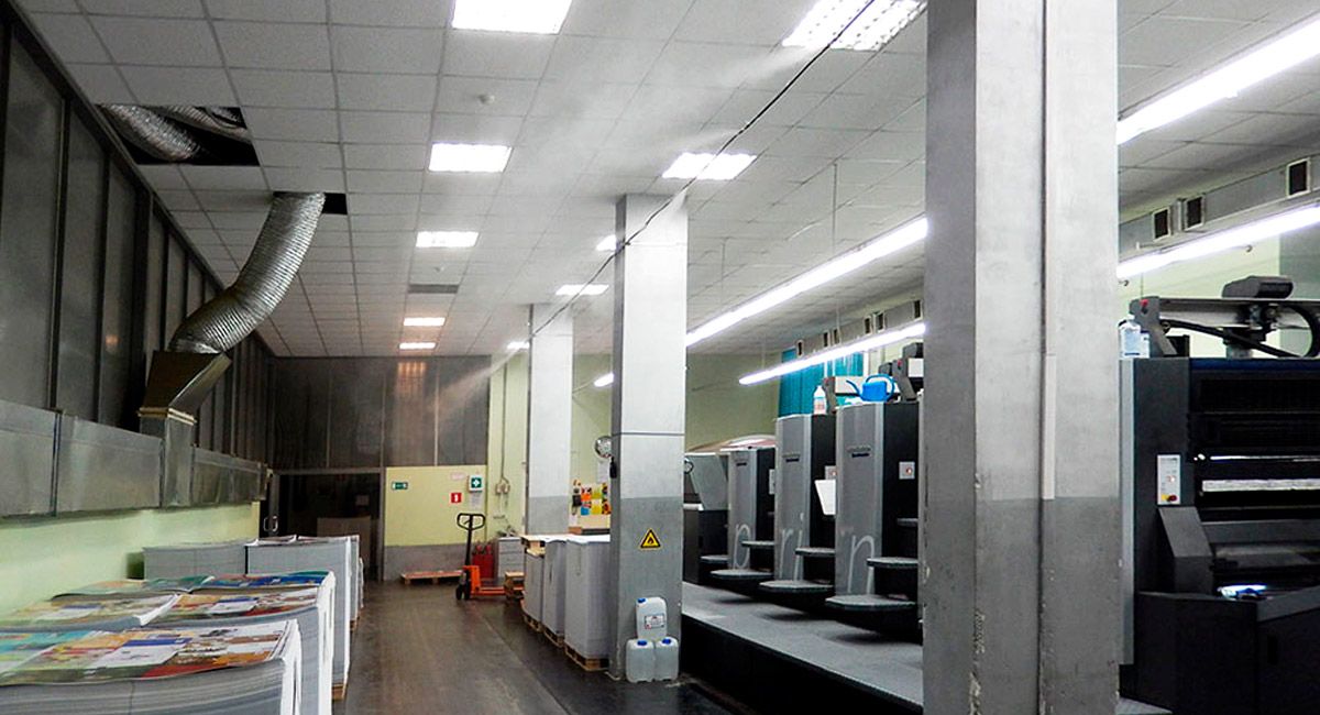 Применение искусственного тумана на типографическом комбинате